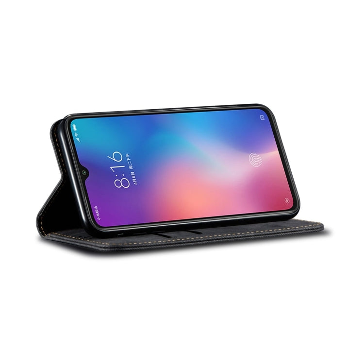 For Xiaomi Mi 9 Denim Texture Casual Style Horizontal Flip Leather Case with Holder & Card Slots & Wallet
