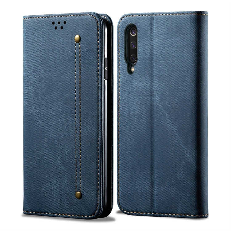 For Xiaomi Mi 9 Denim Texture Casual Style Horizontal Flip Leather Case with Holder & Card Slots & Wallet