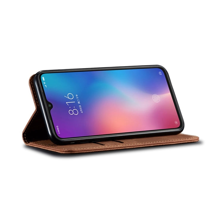 For Xiaomi Mi 9 Denim Texture Casual Style Horizontal Flip Leather Case with Holder & Card Slots & Wallet