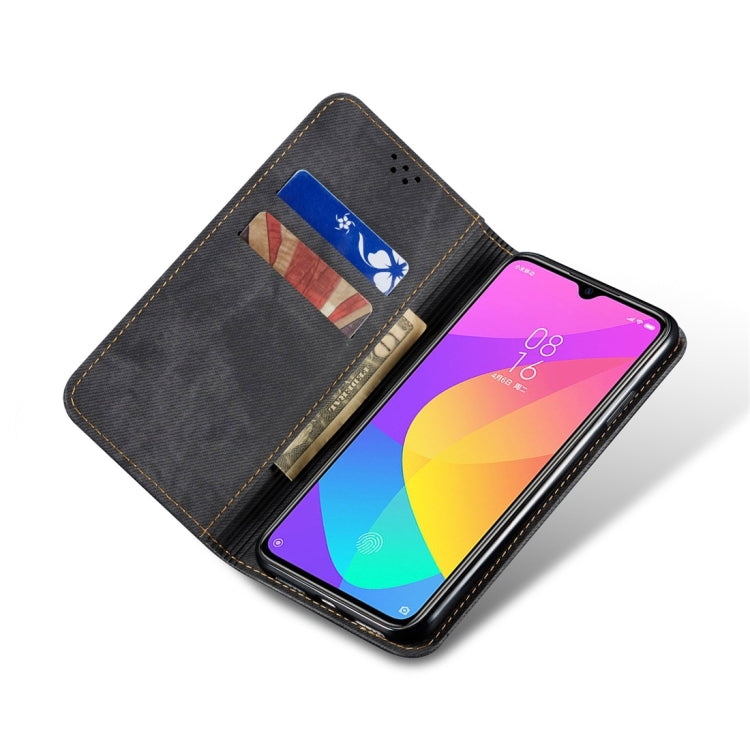 For Xiaomi Mi CC9 / Mi 9 Lite Denim Texture Casual Style Horizontal Flip Leather Case with Holder & Card Slots & Wallet