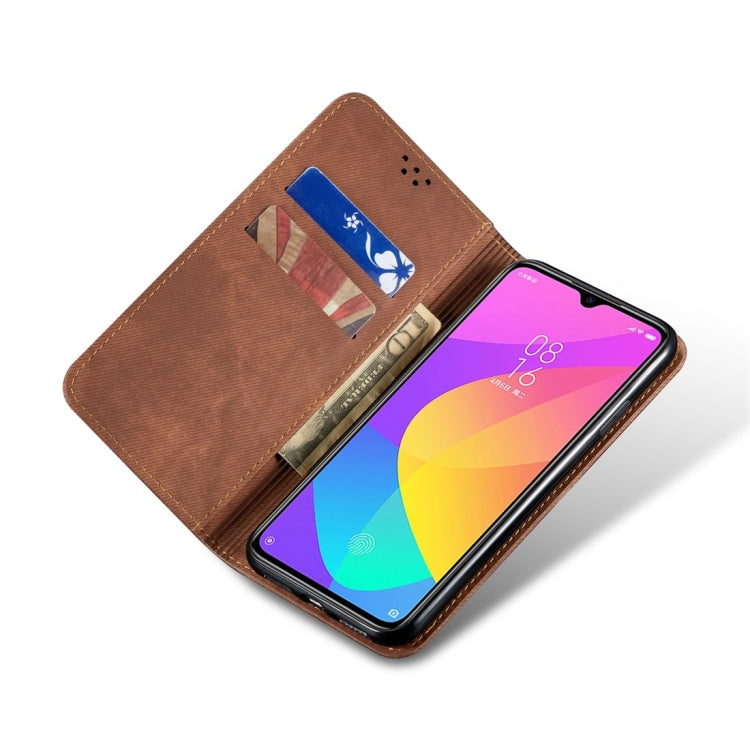 For Xiaomi Mi CC9 / Mi 9 Lite Denim Texture Casual Style Horizontal Flip Leather Case with Holder & Card Slots & Wallet