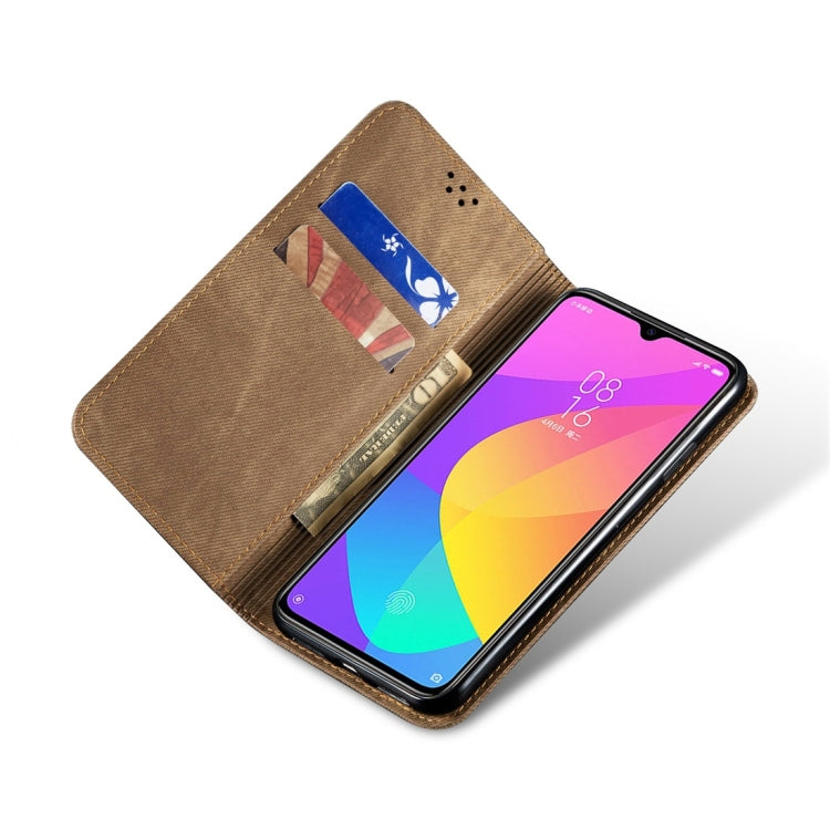 For Xiaomi Mi CC9 / Mi 9 Lite Denim Texture Casual Style Horizontal Flip Leather Case with Holder & Card Slots & Wallet