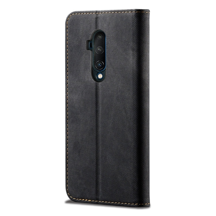 For OnePlus 7T Pro Denim Texture Casual Style Horizontal Flip Leather Case with Holder & Card Slots & Wallet