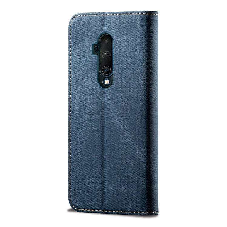 For OnePlus 7T Pro Denim Texture Casual Style Horizontal Flip Leather Case with Holder & Card Slots & Wallet
