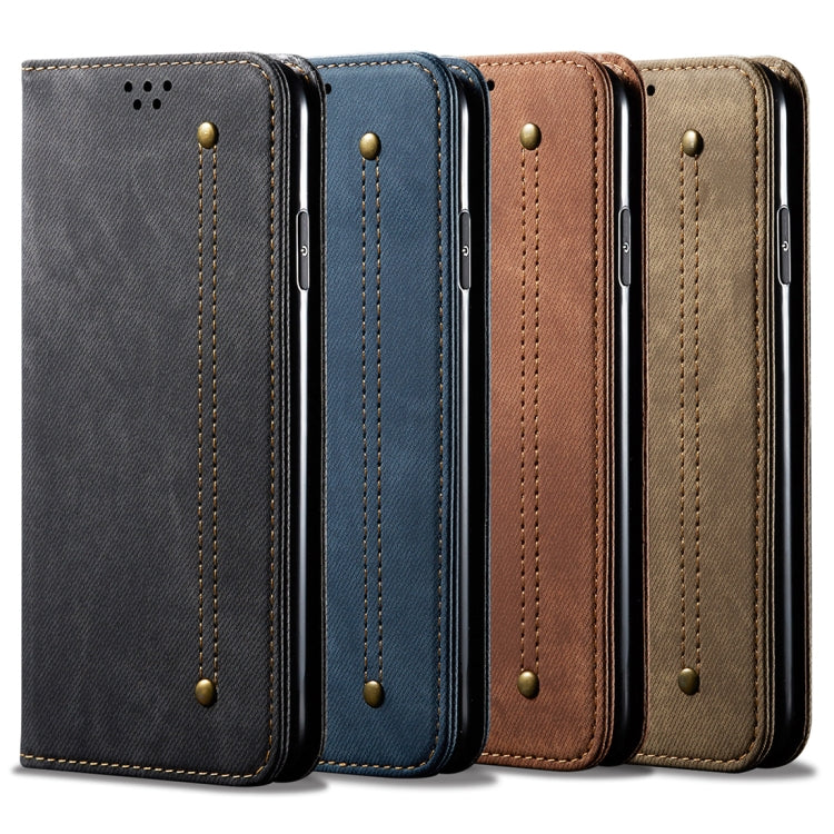 For OnePlus 7T Pro Denim Texture Casual Style Horizontal Flip Leather Case with Holder & Card Slots & Wallet