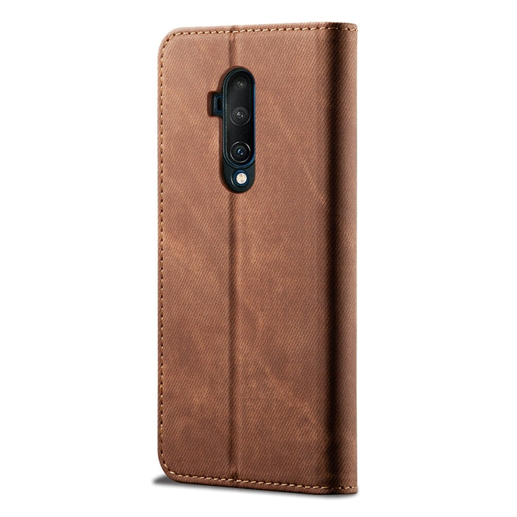For OnePlus 7T Pro Denim Texture Casual Style Horizontal Flip Leather Case with Holder & Card Slots & Wallet