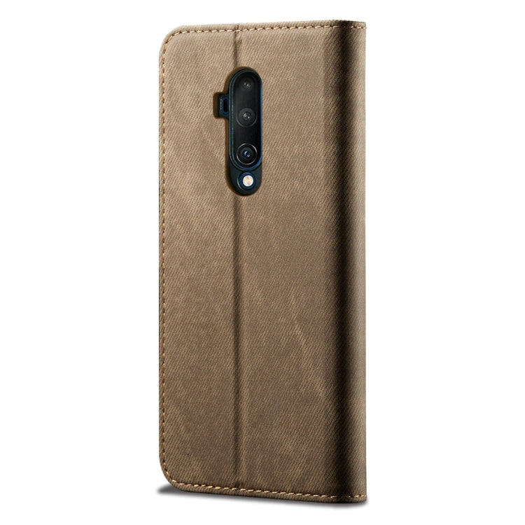 For OnePlus 7T Pro Denim Texture Casual Style Horizontal Flip Leather Case with Holder & Card Slots & Wallet