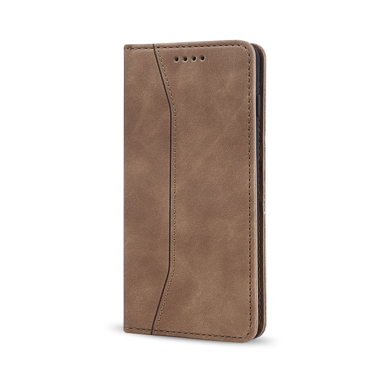 For Samsung Galaxy A51 5G Skin-feel Calfskin Texture Magnetic Dual-Fold Horizontal Flip Leather Case with Holder & Card Slots & Wallet
