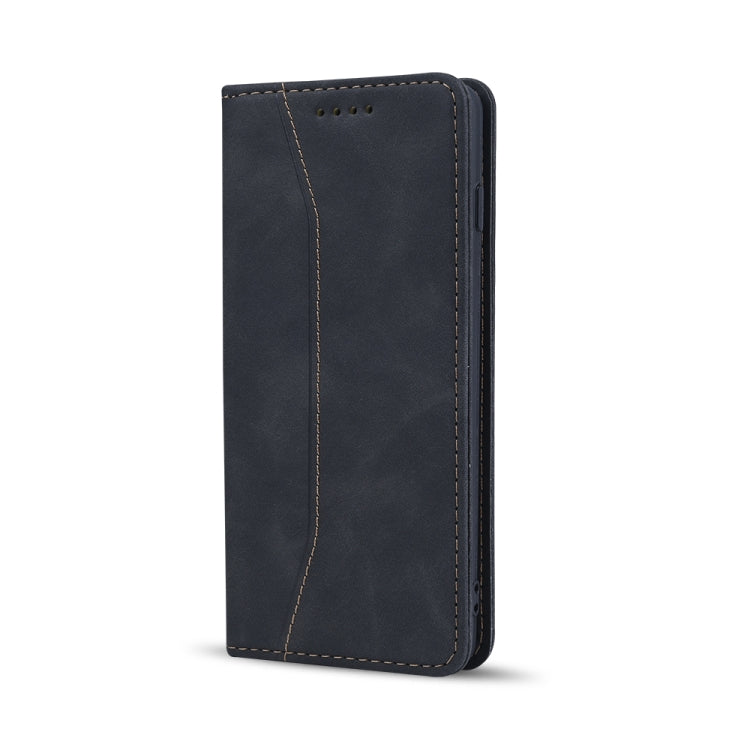 For Samsung Galaxy A71 5G Skin-feel Calfskin Texture Magnetic Dual-Fold Horizontal Flip Leather Case with Holder & Card Slots & Wallet