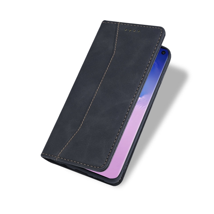 For Samsung Galaxy S9 Skin-feel Calfskin Texture Magnetic Dual-Fold Horizontal Flip Leather Case with Holder & Card Slots & Wallet