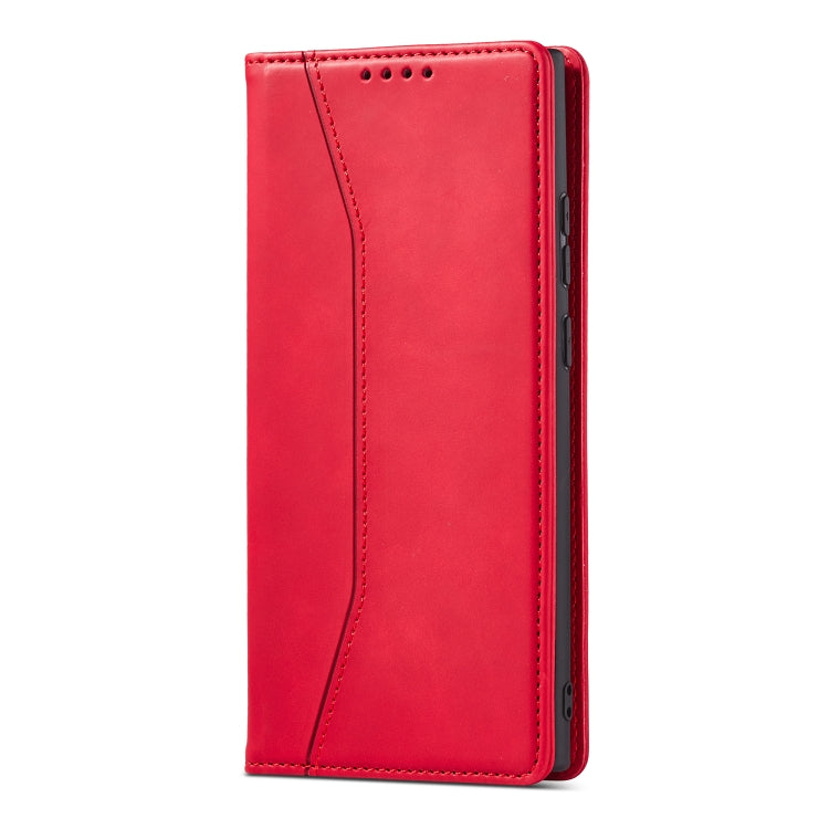For Samsung Galaxy S20 Ultra 5G Skin-feel Calfskin Texture Magnetic Dual-Fold Horizontal Flip Leather Case with Holder & Card Slots & Wallet