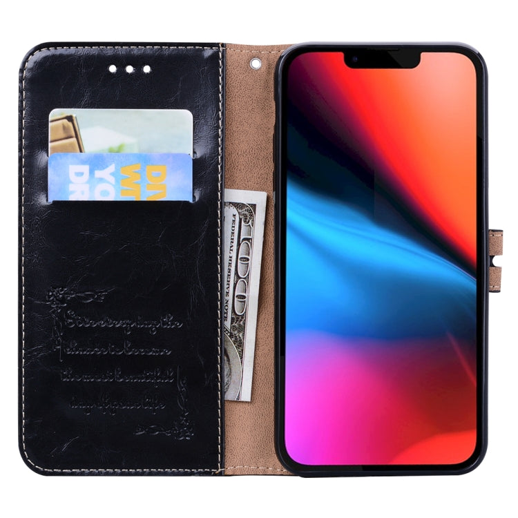 For iPhone 13 Business Style Oil Wax Texture Horizontal Flip Leather Case with Holder & Card Slots & Wallet