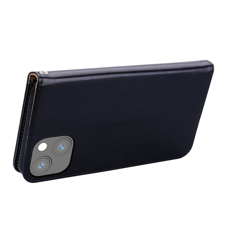 For iPhone 13 Business Style Oil Wax Texture Horizontal Flip Leather Case with Holder & Card Slots & Wallet