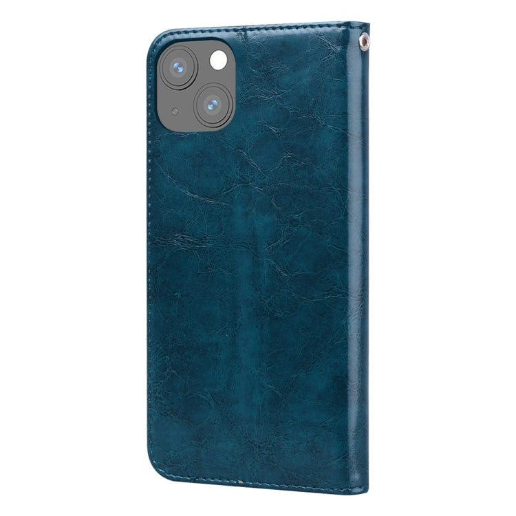 For iPhone 13 Business Style Oil Wax Texture Horizontal Flip Leather Case with Holder & Card Slots & Wallet