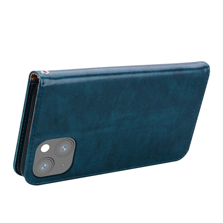 For iPhone 13 Business Style Oil Wax Texture Horizontal Flip Leather Case with Holder & Card Slots & Wallet