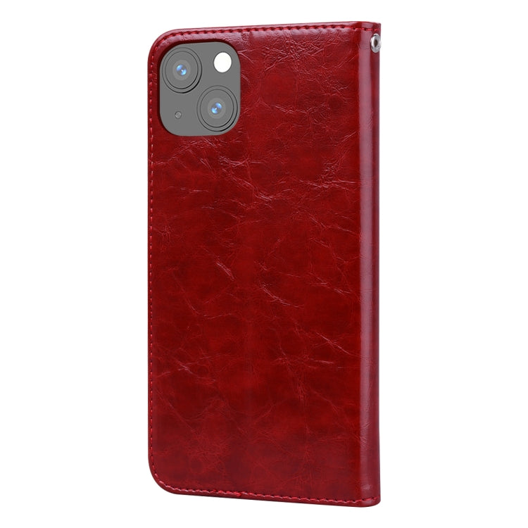 For iPhone 13 Business Style Oil Wax Texture Horizontal Flip Leather Case with Holder & Card Slots & Wallet