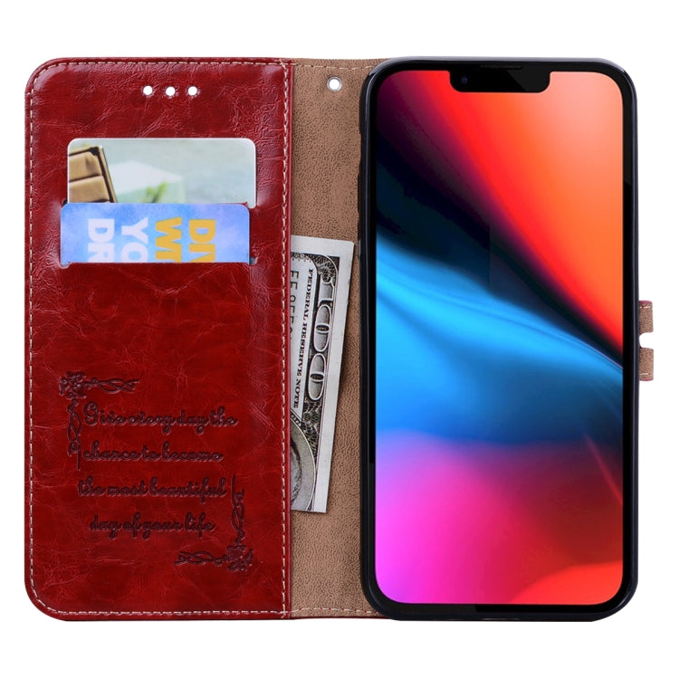 For iPhone 13 Business Style Oil Wax Texture Horizontal Flip Leather Case with Holder & Card Slots & Wallet