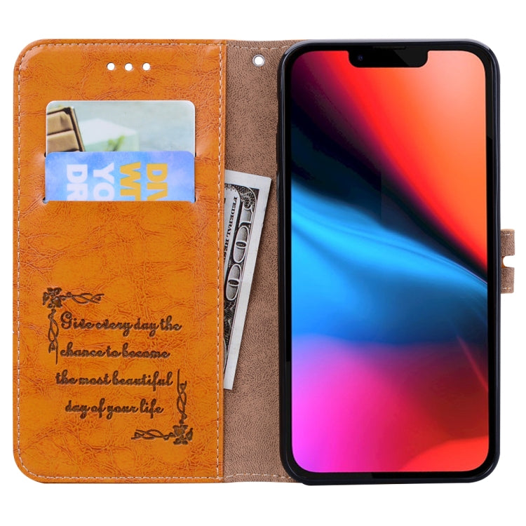 For iPhone 13 Business Style Oil Wax Texture Horizontal Flip Leather Case with Holder & Card Slots & Wallet