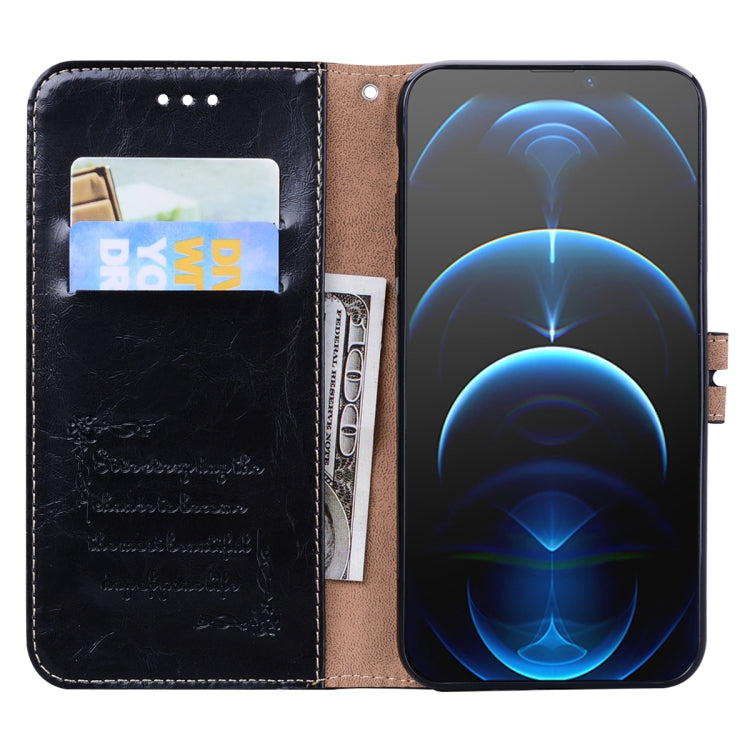 For iPhone 13 Pro Business Style Oil Wax Texture Horizontal Flip Leather Case with Holder & Card Slots & Wallet