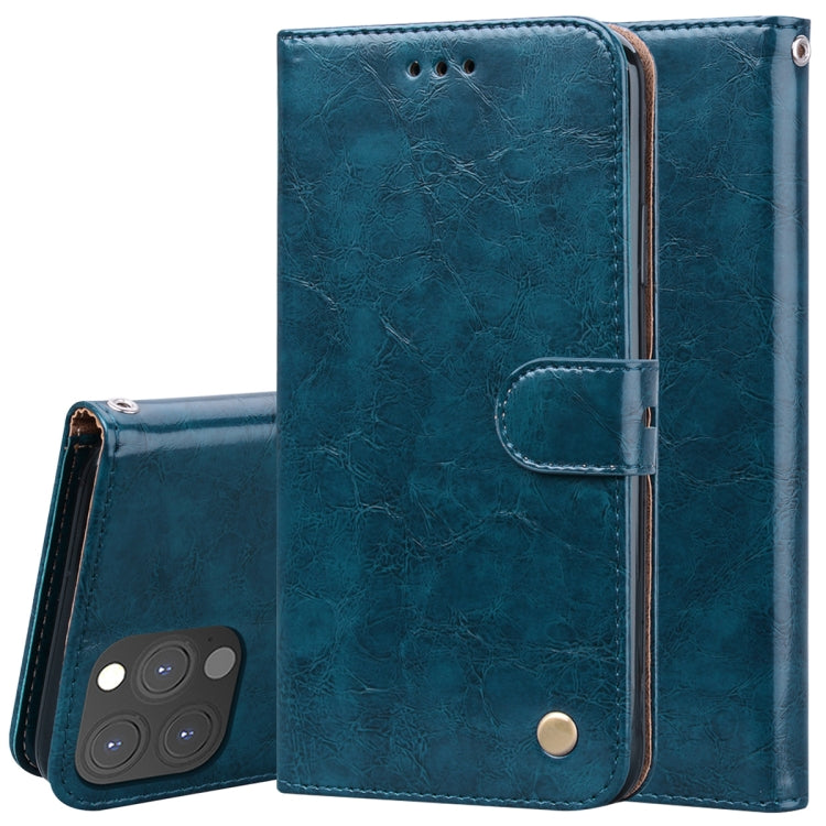 For iPhone 13 Pro Business Style Oil Wax Texture Horizontal Flip Leather Case with Holder & Card Slots & Wallet