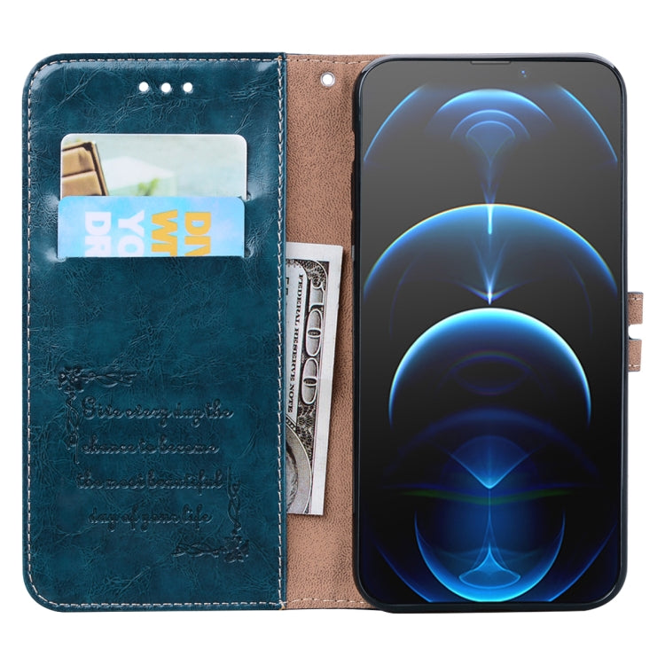 For iPhone 13 Pro Business Style Oil Wax Texture Horizontal Flip Leather Case with Holder & Card Slots & Wallet