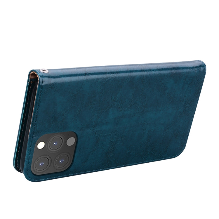 For iPhone 13 Pro Max Business Style Oil Wax Texture Horizontal Flip Leather Case with Holder & Card Slots & Wallet