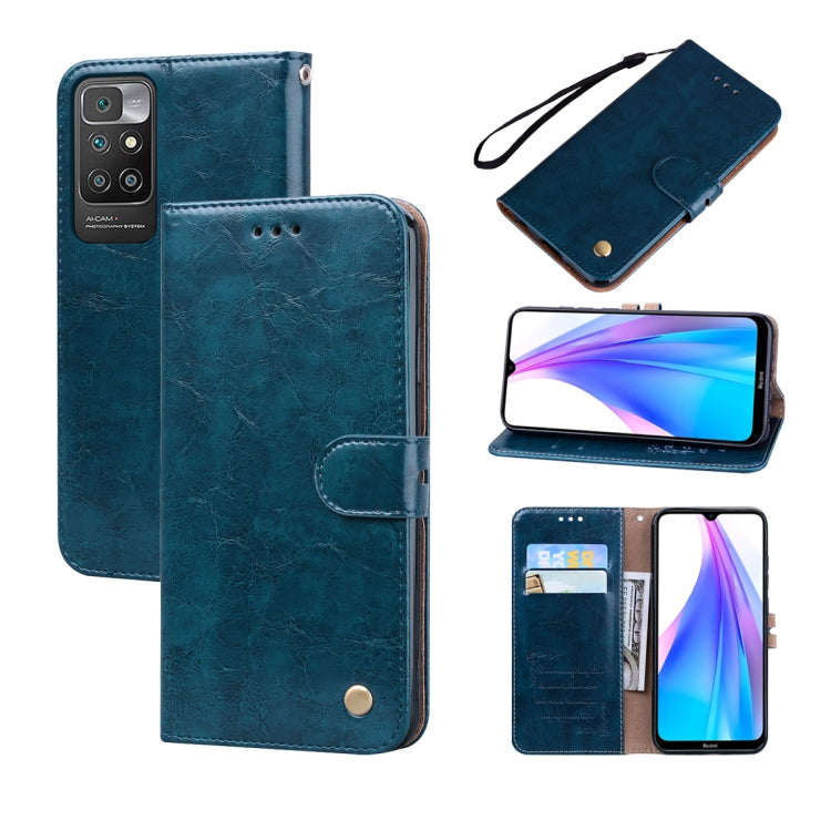 For Xiaomi Redmi 10 Business Style Oil Wax Texture Horizontal Flip Leather Case with Holder & Card Slots & Wallet