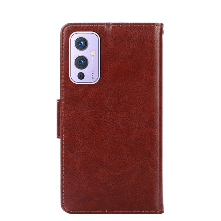 For OnePlus 9 Crystal Texture Horizontal Flip Leather Case with Holder & Card Slots & Wallet