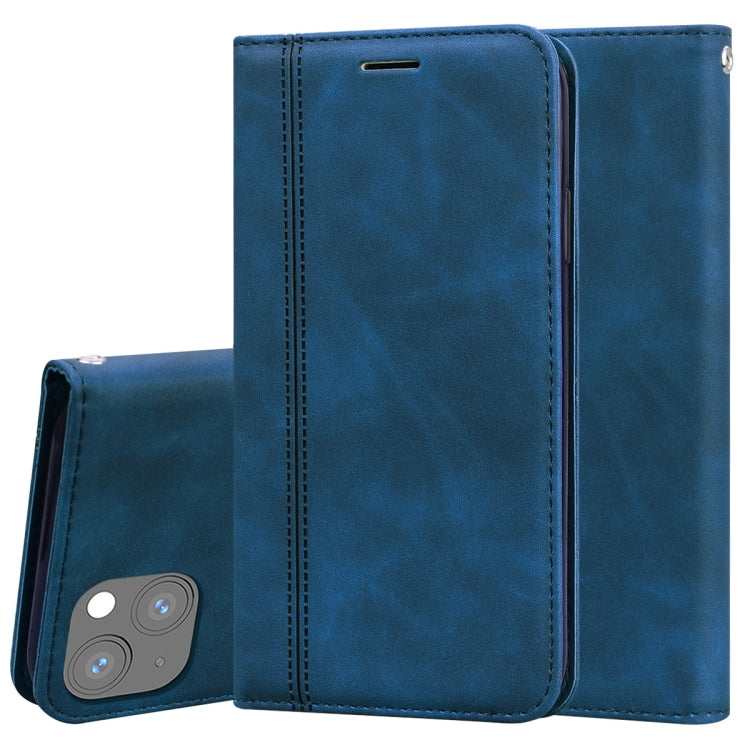 For iPhone 13 mini Frosted Business Magnetic Horizontal Flip PU Leather Case with Holder & Card Slot & Lanyard