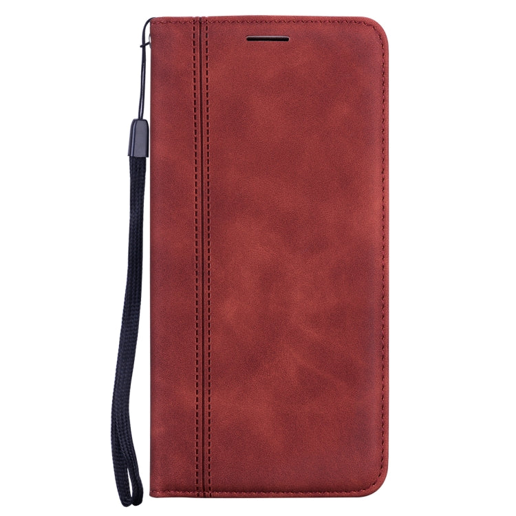 For iPhone 13 mini Frosted Business Magnetic Horizontal Flip PU Leather Case with Holder & Card Slot & Lanyard