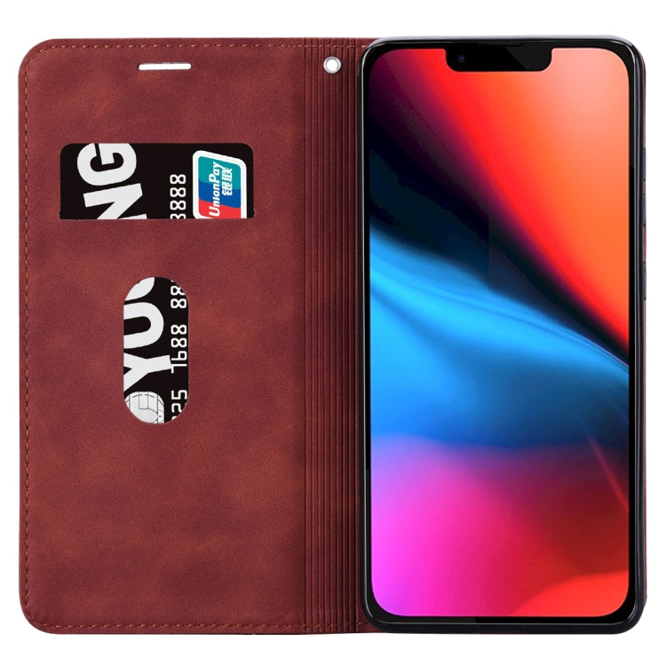 For iPhone 13 mini Frosted Business Magnetic Horizontal Flip PU Leather Case with Holder & Card Slot & Lanyard