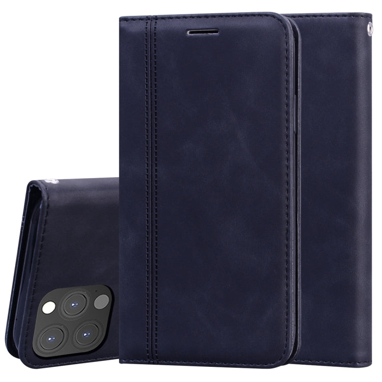 For iPhone 13 Pro Frosted Business Magnetic Horizontal Flip PU Leather Case with Holder & Card Slot & Lanyard