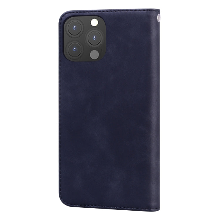 For iPhone 13 Pro Frosted Business Magnetic Horizontal Flip PU Leather Case with Holder & Card Slot & Lanyard