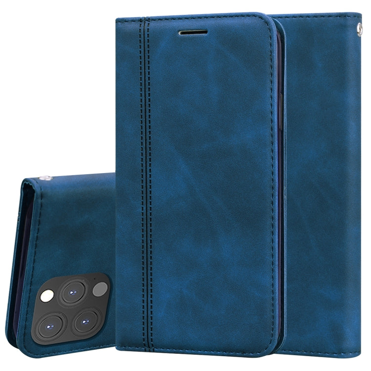 For iPhone 13 Pro Frosted Business Magnetic Horizontal Flip PU Leather Case with Holder & Card Slot & Lanyard