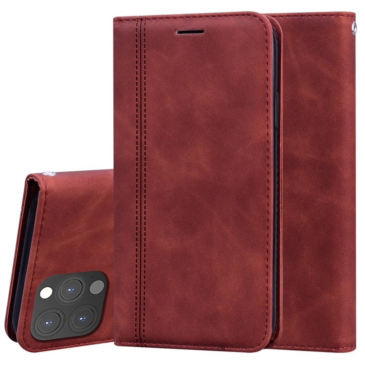 For iPhone 13 Pro Frosted Business Magnetic Horizontal Flip PU Leather Case with Holder & Card Slot & Lanyard