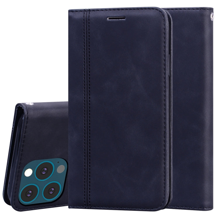 For iPhone 13 Pro Max Frosted Business Magnetic Horizontal Flip PU Leather Case with Holder & Card Slot & Lanyard