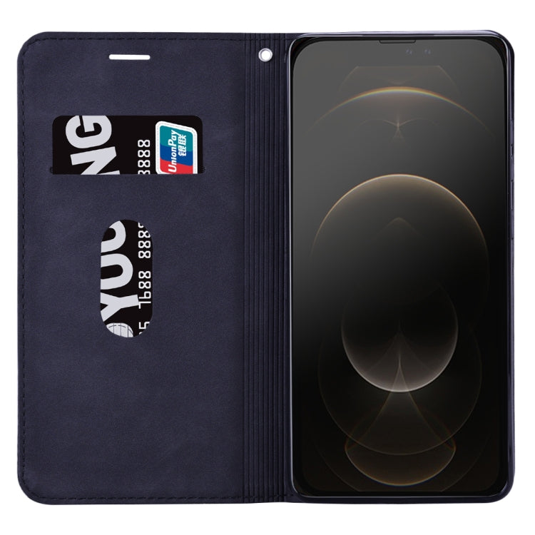 For iPhone 13 Pro Max Frosted Business Magnetic Horizontal Flip PU Leather Case with Holder & Card Slot & Lanyard