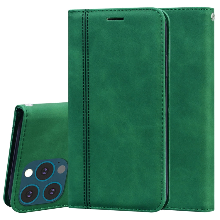 For iPhone 13 Pro Max Frosted Business Magnetic Horizontal Flip PU Leather Case with Holder & Card Slot & Lanyard