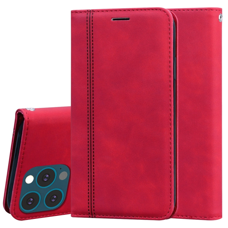 For iPhone 13 Pro Max Frosted Business Magnetic Horizontal Flip PU Leather Case with Holder & Card Slot & Lanyard