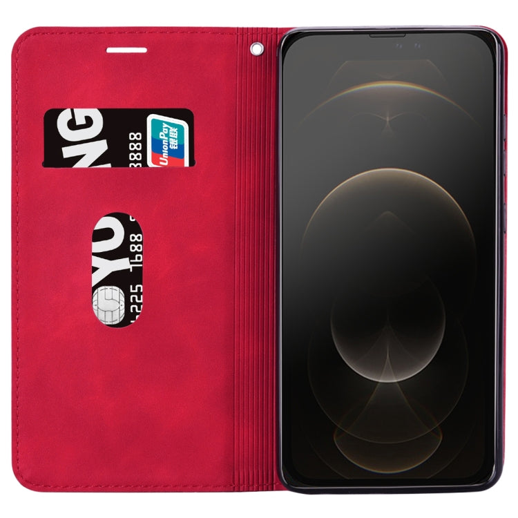 For iPhone 13 Pro Max Frosted Business Magnetic Horizontal Flip PU Leather Case with Holder & Card Slot & Lanyard