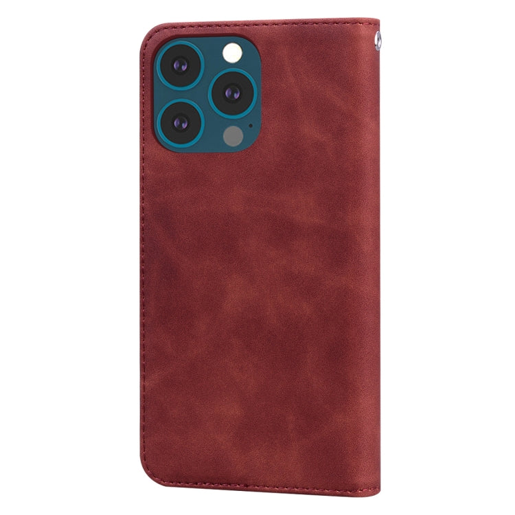 For iPhone 13 Pro Max Frosted Business Magnetic Horizontal Flip PU Leather Case with Holder & Card Slot & Lanyard