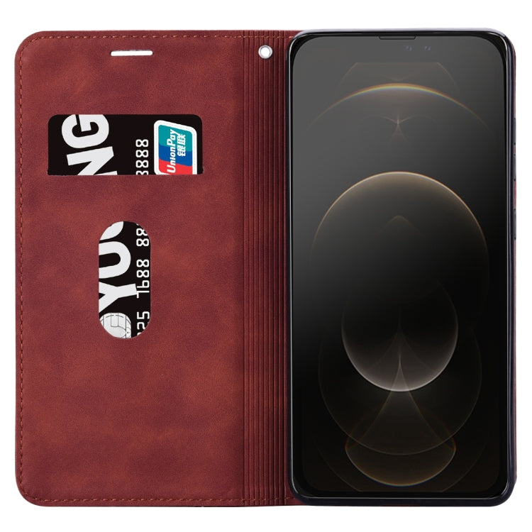 For iPhone 13 Pro Max Frosted Business Magnetic Horizontal Flip PU Leather Case with Holder & Card Slot & Lanyard