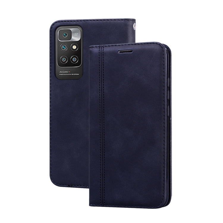 For Xiaomi Redmi 10 Frosted Business Magnetic Horizontal Flip PU Leather Case with Holder & Card Slot & Lanyard