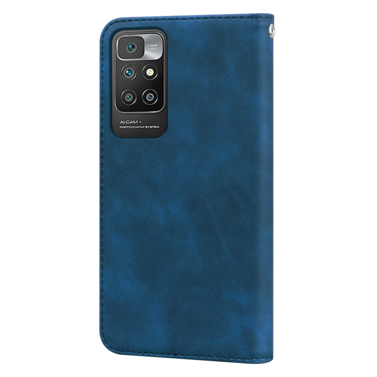 For Xiaomi Redmi 10 Frosted Business Magnetic Horizontal Flip PU Leather Case with Holder & Card Slot & Lanyard