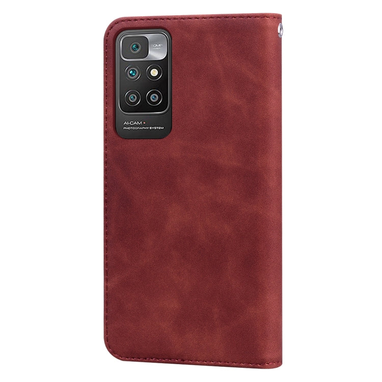 For Xiaomi Redmi 10 Frosted Business Magnetic Horizontal Flip PU Leather Case with Holder & Card Slot & Lanyard