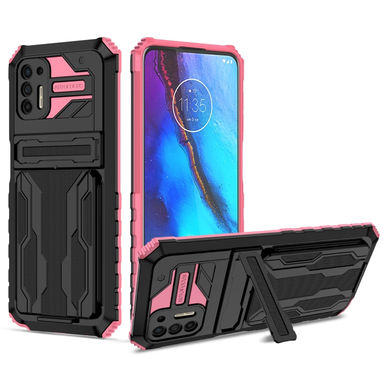 For Motorola Moto G Stylus 2021 Kickstand Armor Card Wallet Phone Case