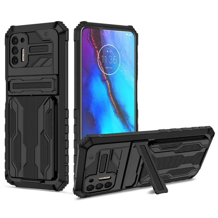 For Motorola Moto G Stylus 2021 Kickstand Armor Card Wallet Phone Case