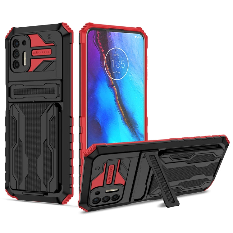 For Motorola Moto G Stylus 2021 Kickstand Armor Card Wallet Phone Case