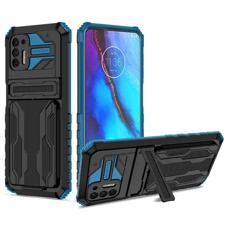 For Motorola Moto G Stylus 2021 Kickstand Armor Card Wallet Phone Case