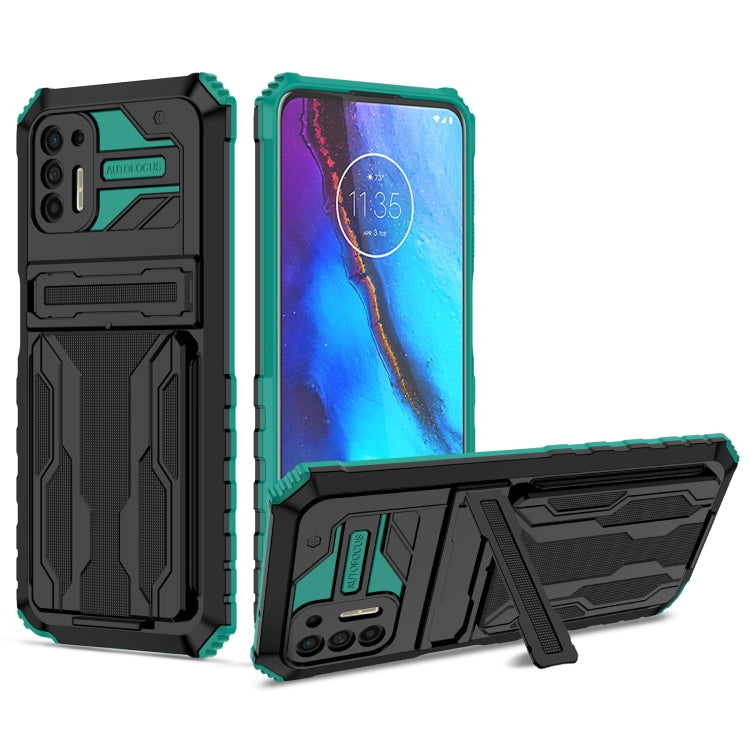 For Motorola Moto G Stylus 2021 Kickstand Armor Card Wallet Phone Case